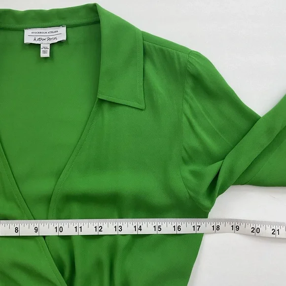 & Other Stories Wrap Blouse Bright Green Size EU 34 - Picture 7 of 11